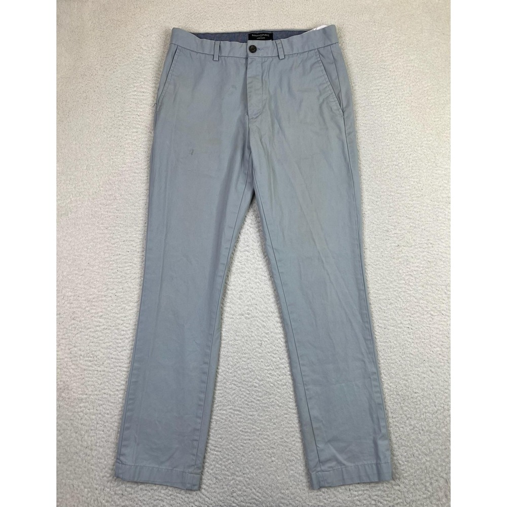 Banana Republic Mens 31x32 Soft Blue Aiden Chino Pants Flat Front‎ Cotton Slim